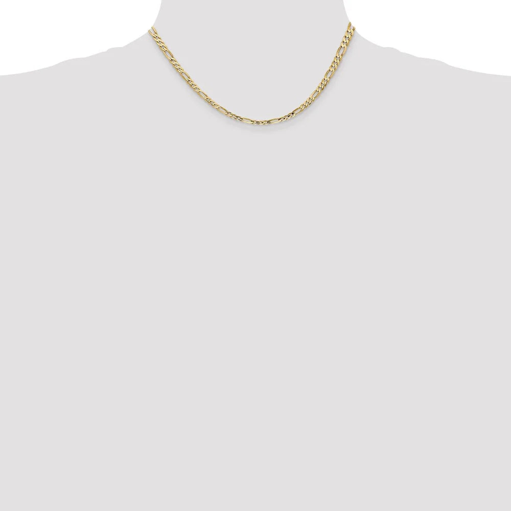 14kt Yellow Gold 4mm Open Figaro Chain 16 inch Lobster Clasp J53302