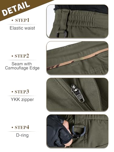 Men's Water Resistant Relaxed Fit Tactical Cargo Work Pants V445822