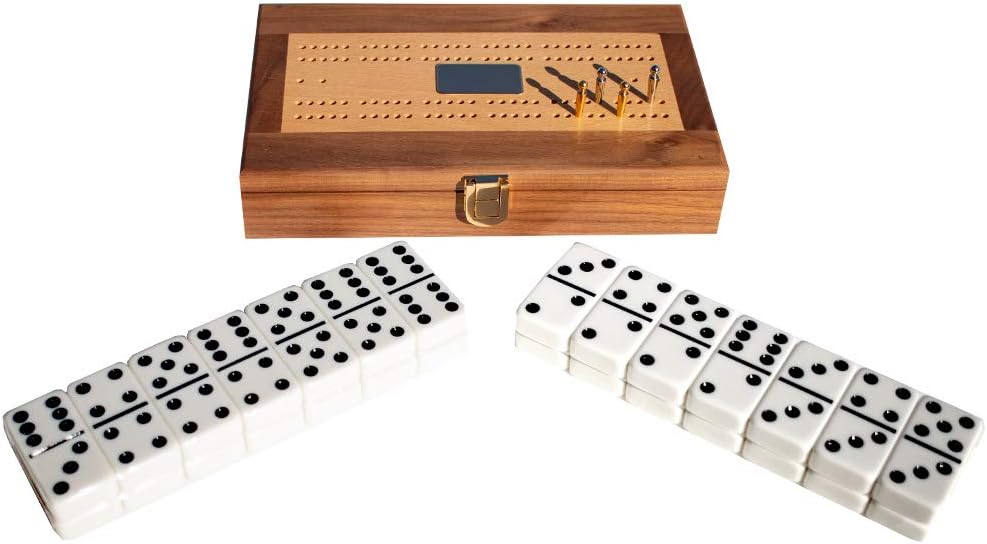 Domino Set with Walnut-Framed Beechwood Case J481561