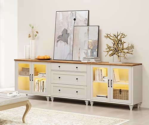 Off White Sideboard Cabinet with Glass Door and Drawer X167772