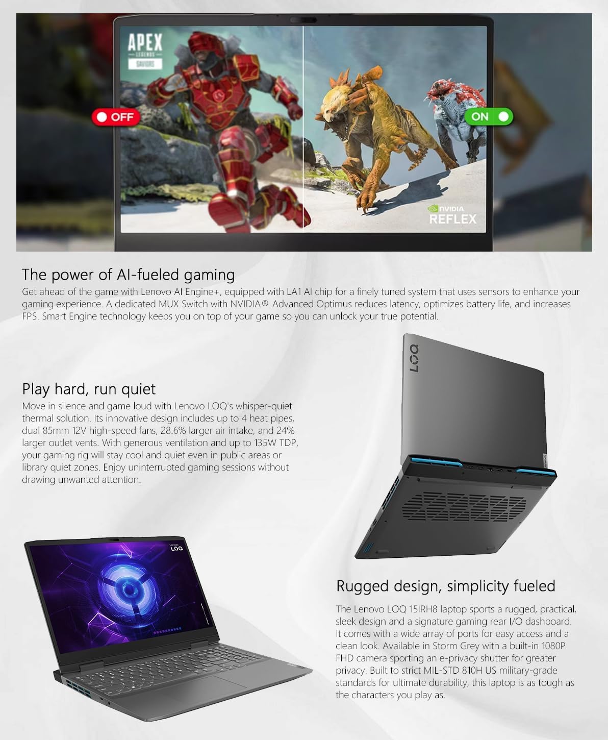 15.6" Gaming Laptop, 144Hz IPS, Intel Core i5-13420H, 32GB RAM 2TB Storage, NVIDIA GeForce RTX 3050, Backlit KB, Win11, Storm Grey T315764