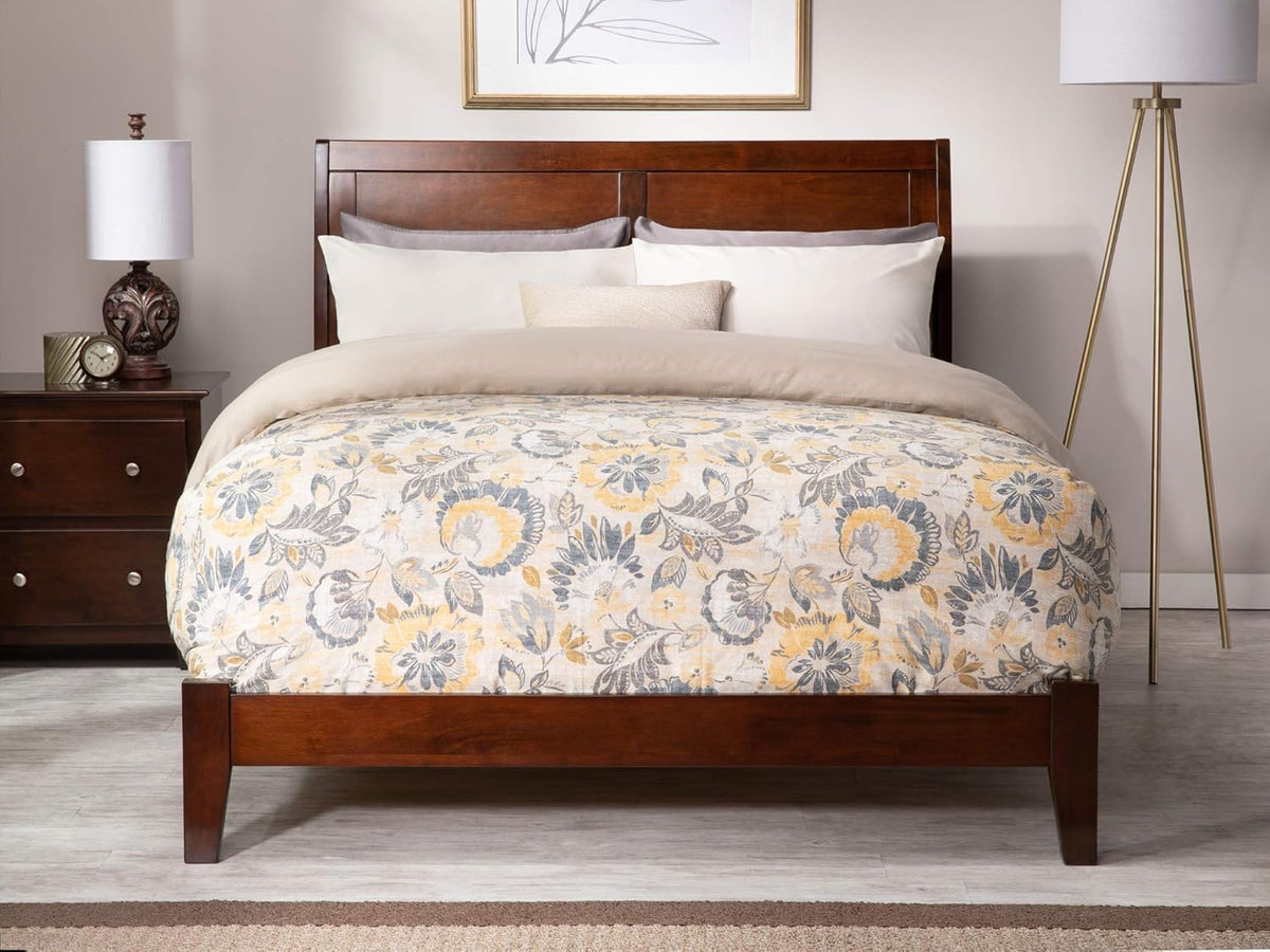 King Walnut Wood Platform Bed F45818