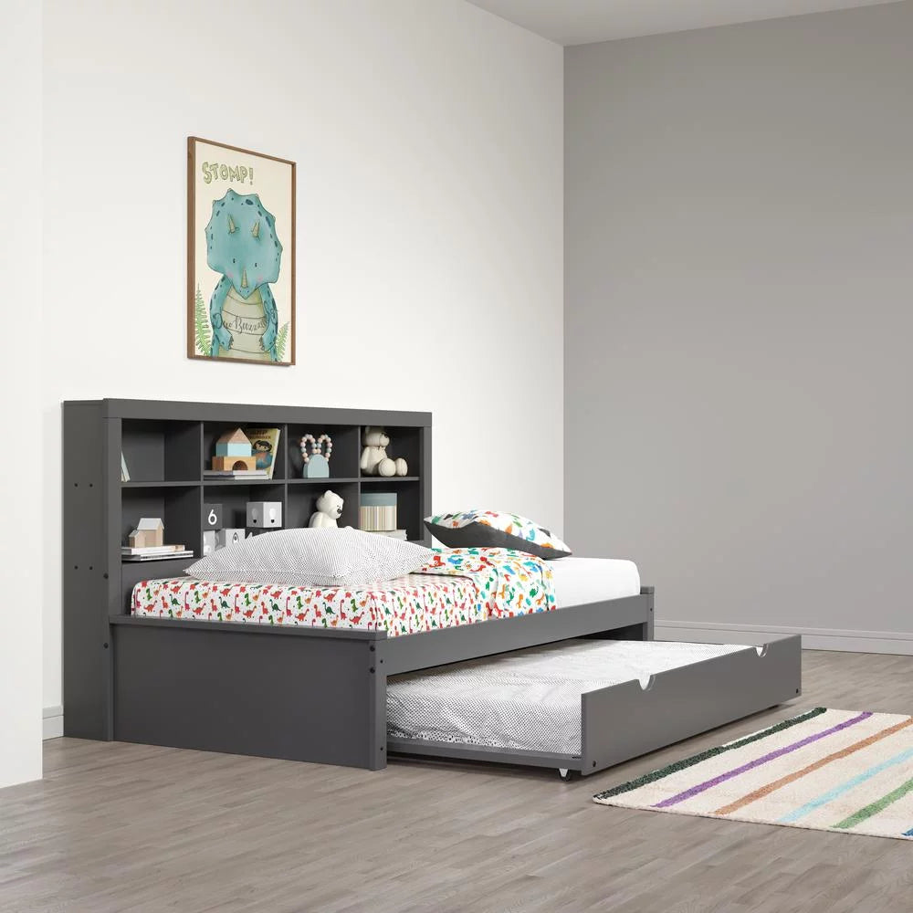 Dark Grey Twin Bookcase Day Bed B579