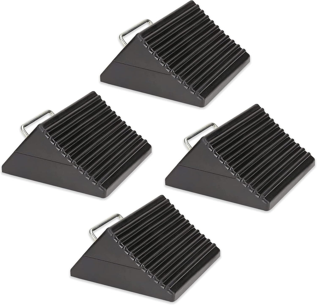 Set of 4 Heavy Duty Nylon Rubber Wheel Chocks A2622