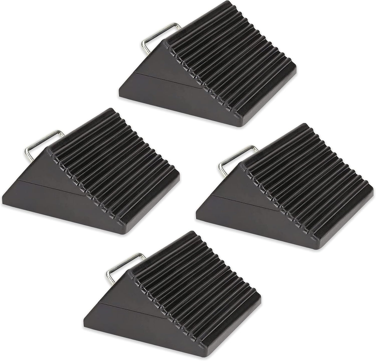 Set of 4 Heavy Duty Nylon Rubber Wheel Chocks A2622