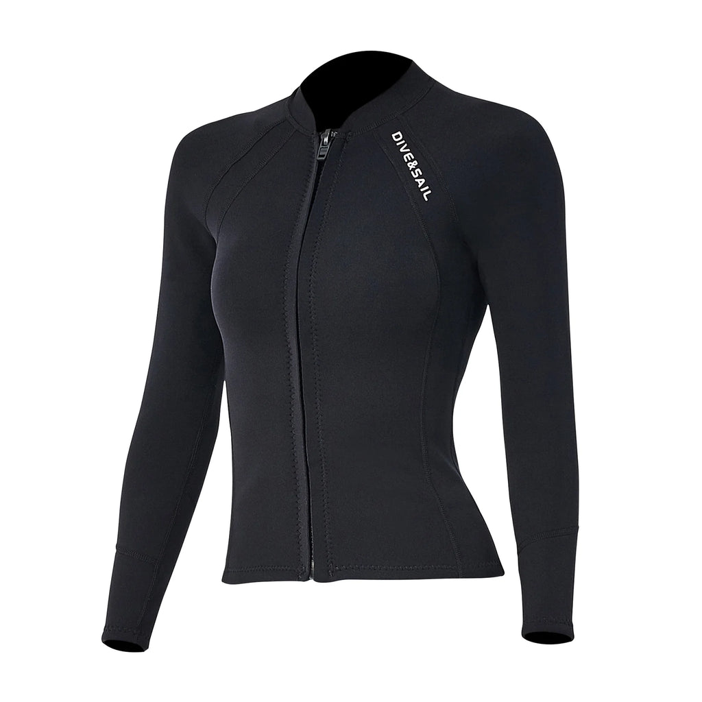 2mm Neoprene Front Zipper Wetsuits Jacket Long Sleeves E661