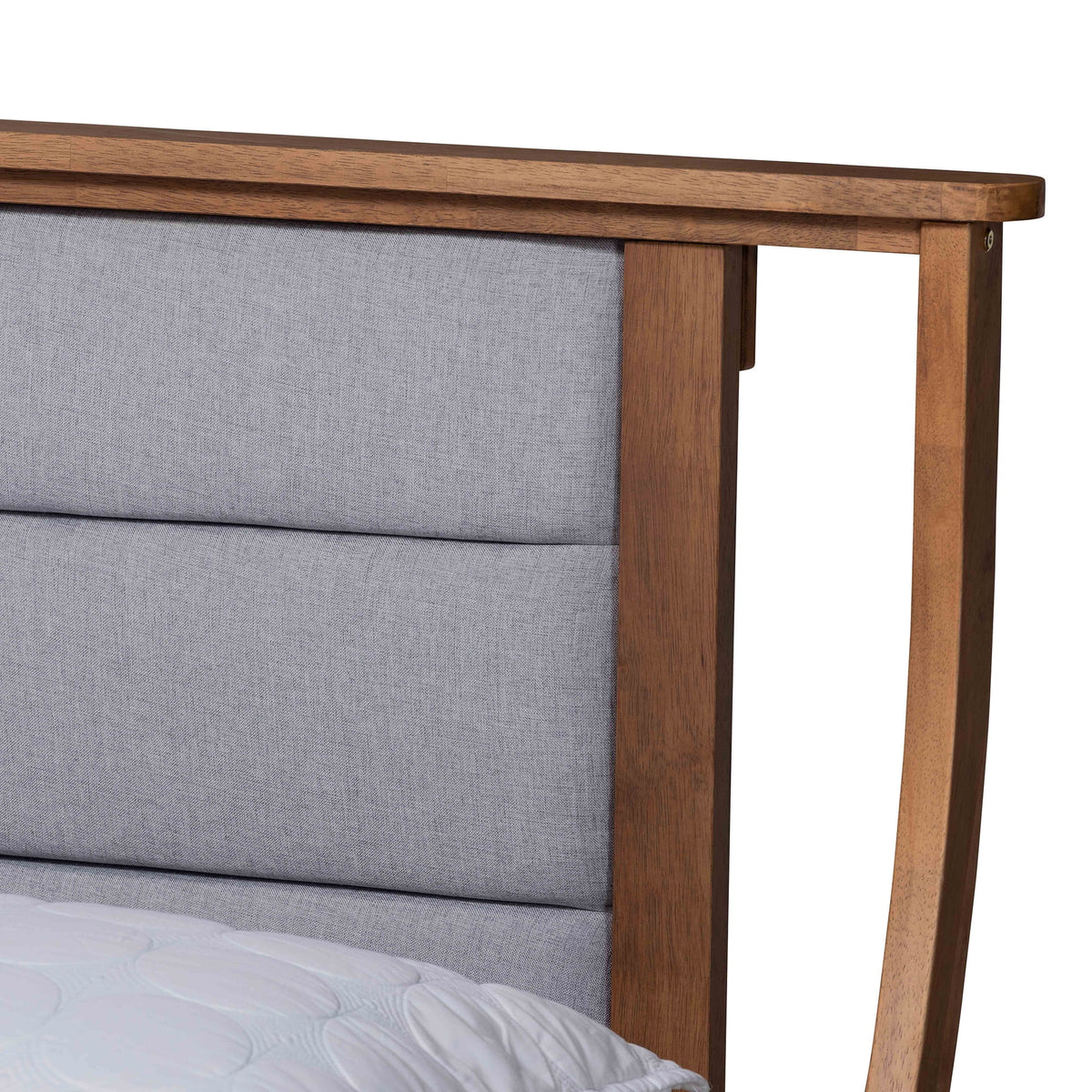 Light Grey Fabric Upholstered Queen Size Platform Bed N55650