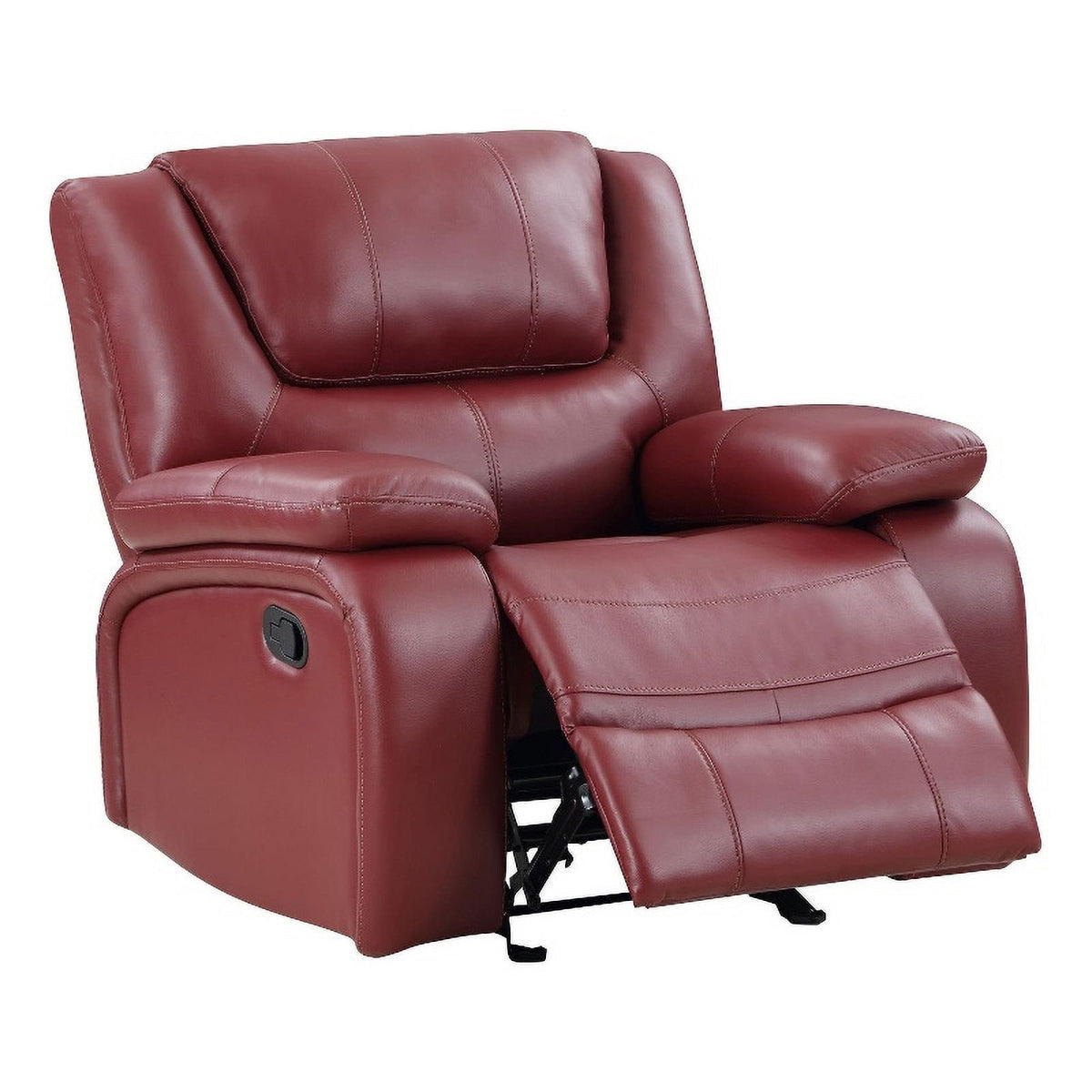 Red Faux Leather Upholstered Glider Recliner E494357