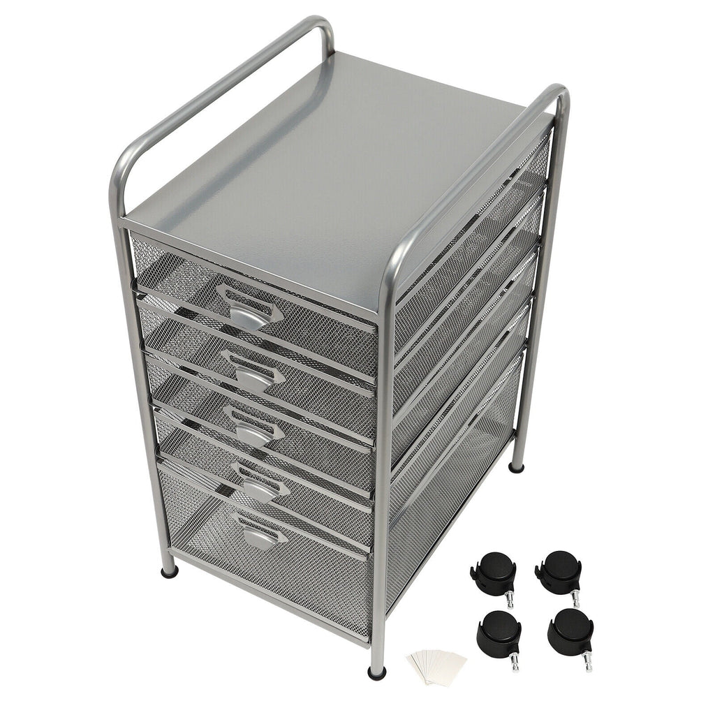 Rolling File Storage Cart with 5 Drawers J45357