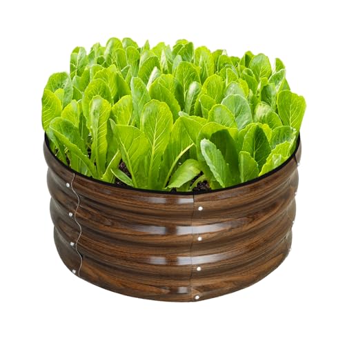 3 Pcs 2x2x1ft Round Galvanized Metal Raised Garden Bed A74348