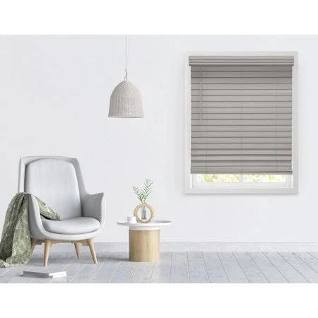 Cordless Faux Wood Blinds, Graystone, 54.5x48 J1295