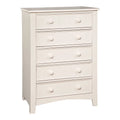 Solid Wood 5-Drawer Chest in White Z810