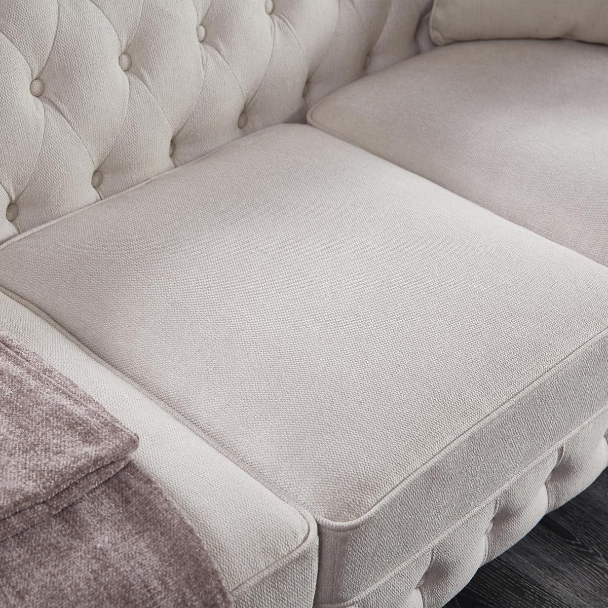 Beige Linen Chesterfield Sofa I971365