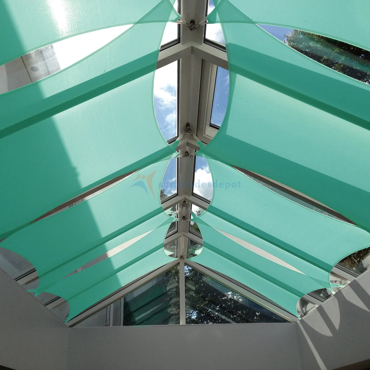 Turquoise Light Green Rectangle Sun Shade Sail Canopy P791213