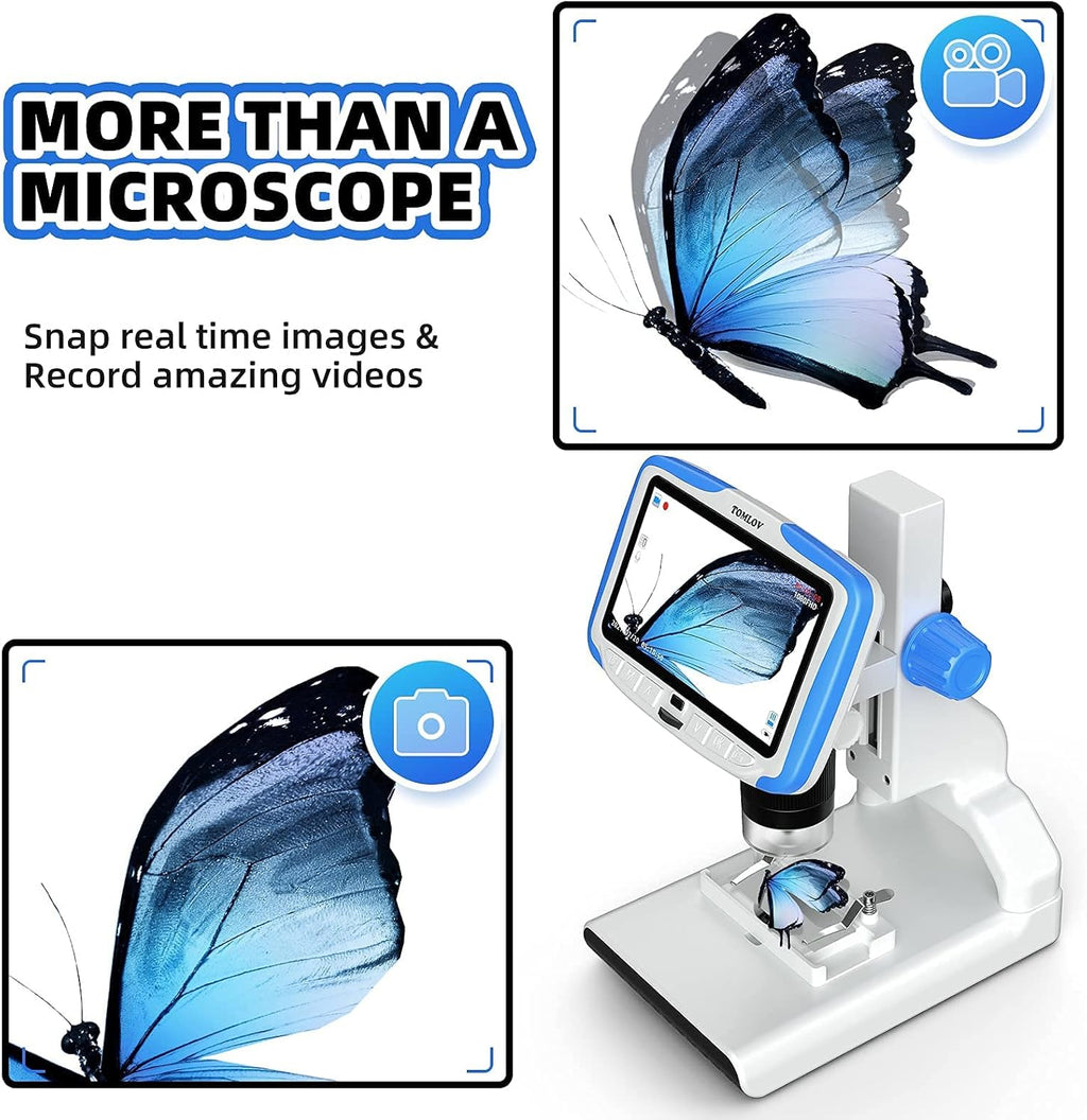 5'' LCD Kids Microscope 300X with 32GB SD Card G293