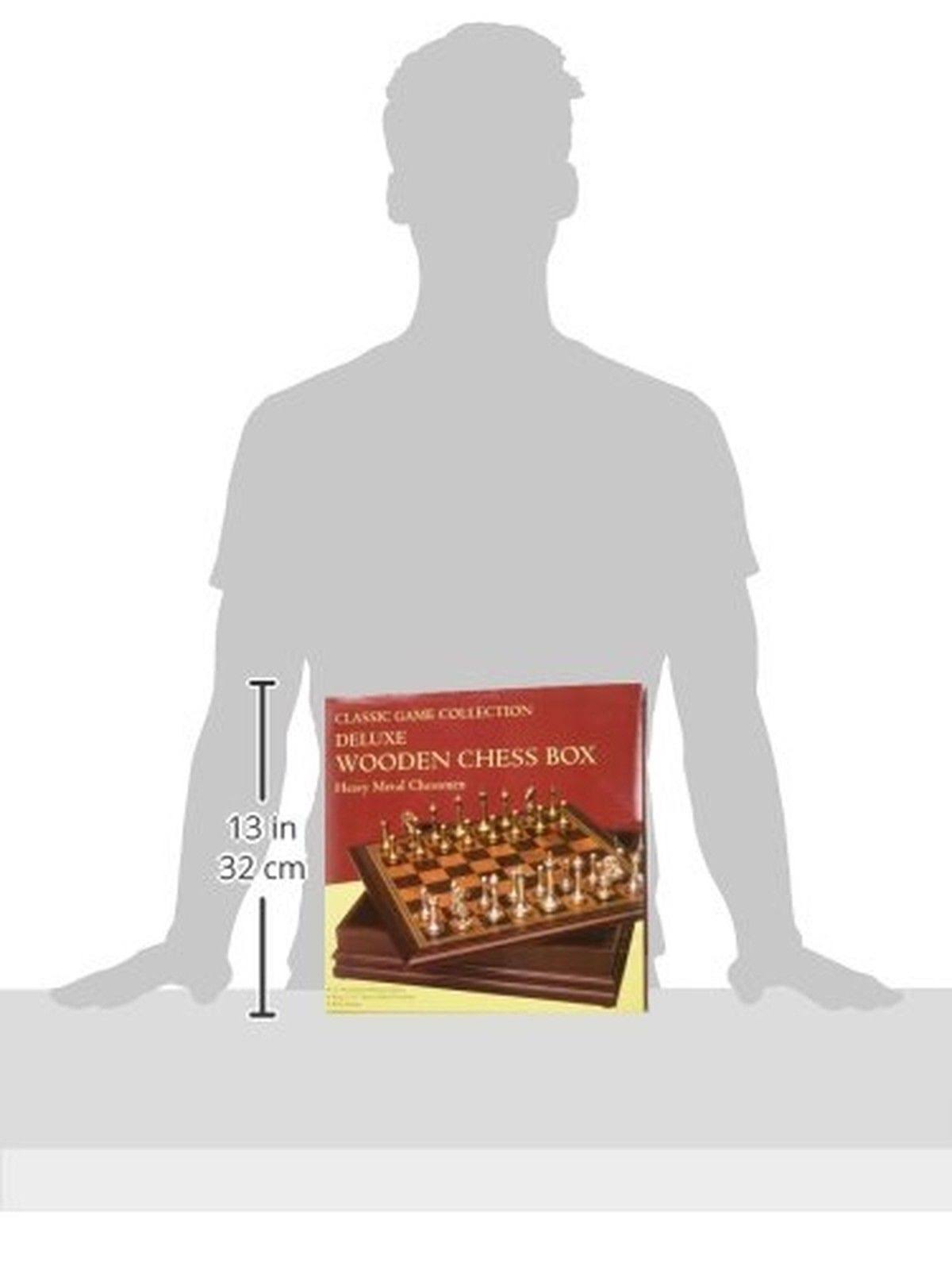 Metal Chess Set with Wood Board Q30111