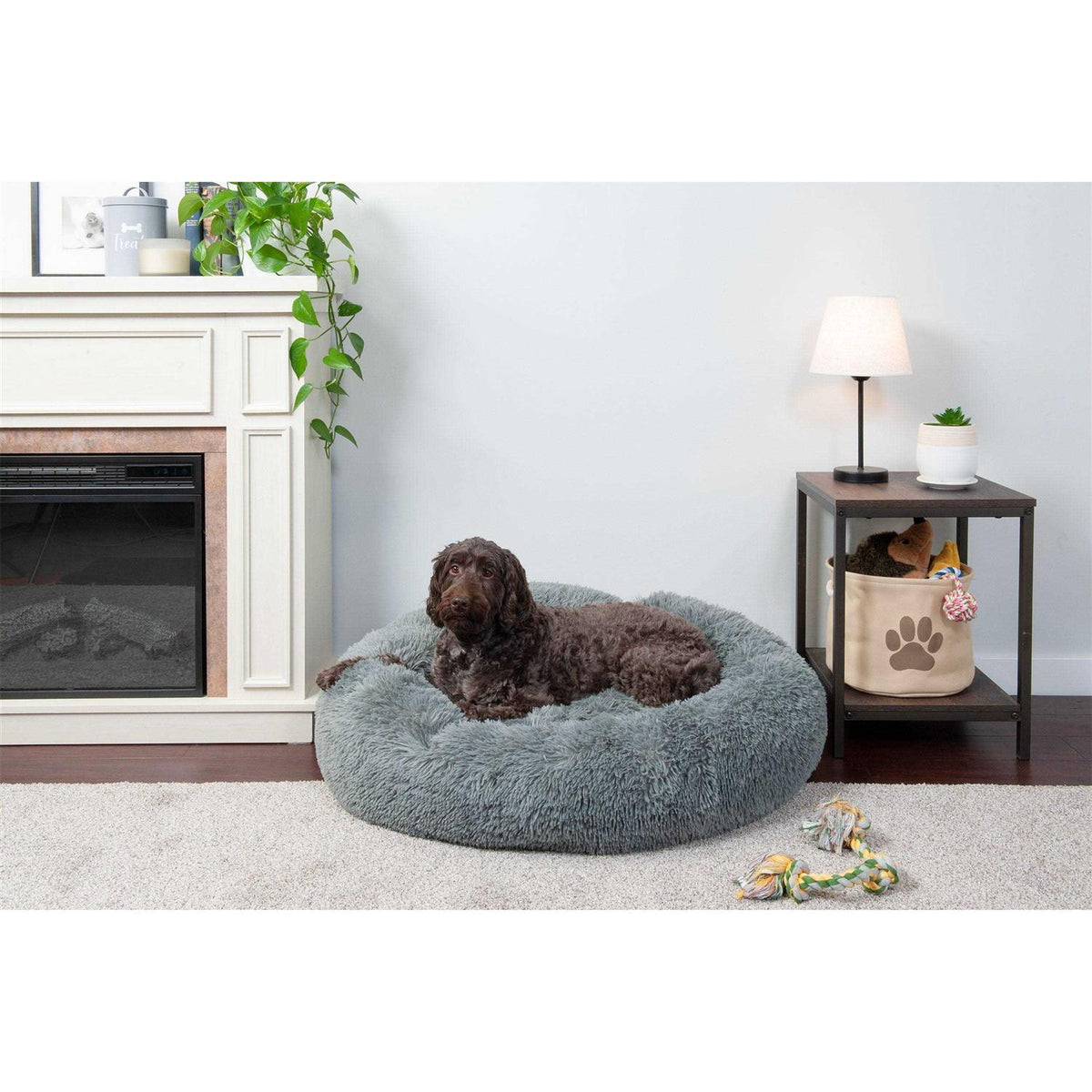 Calming Cuddler Long Fur Donut Dog Bed V393