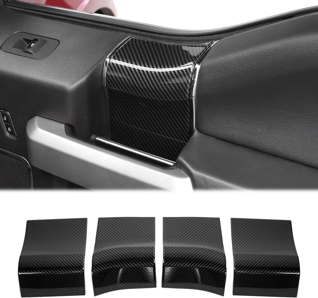 Red Carbon Fiber Interior Door Handle Panel Trim Cover Accessories Pack of 2 S58888