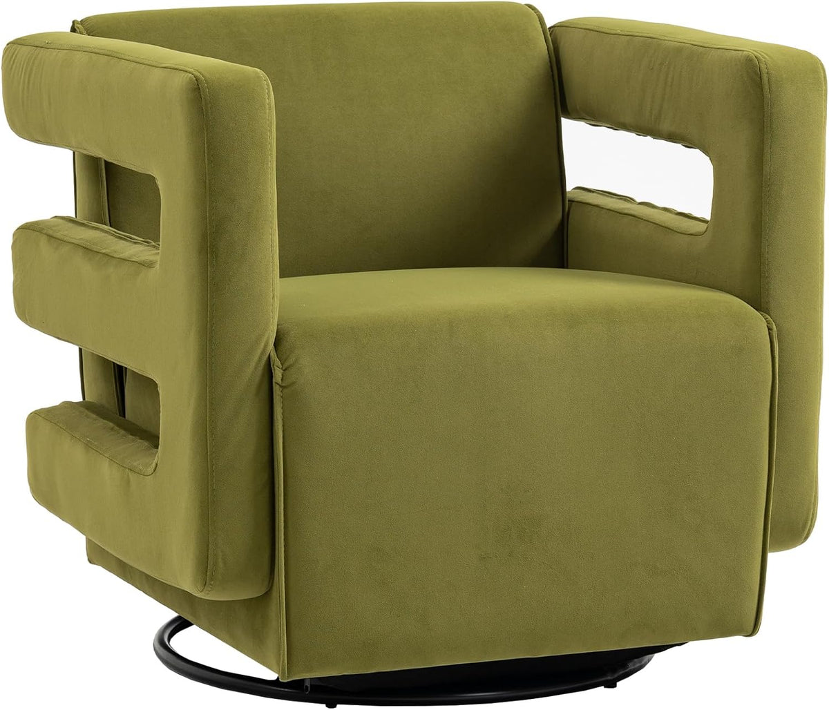 Olive Upholstered Swivel Accent Chair Z174316