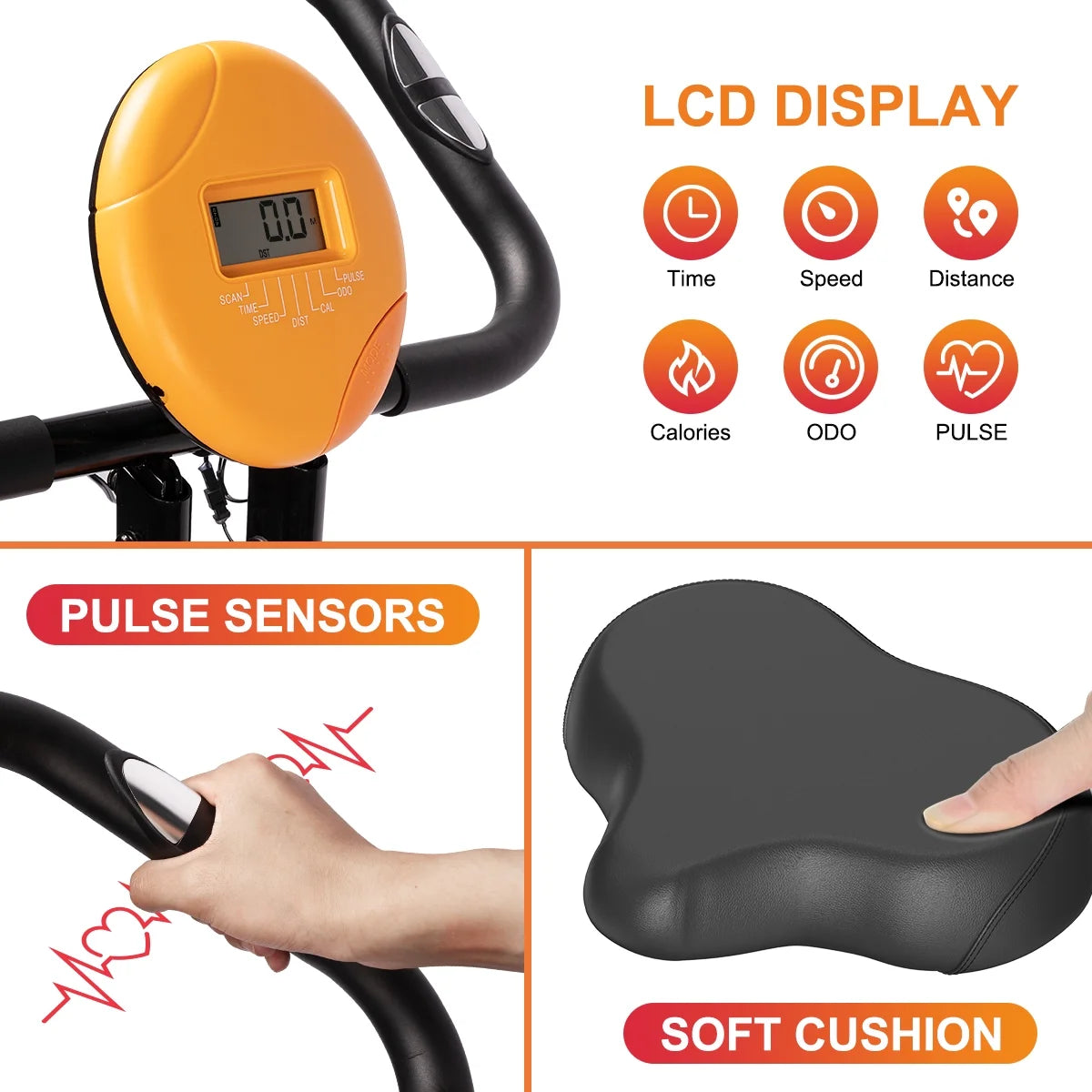 Foldable Exercise Bike Stationary Bike T982989