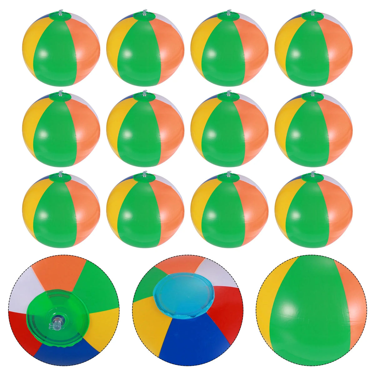 12 Pcs Inflatable Beach Balls Pool Toys J344619