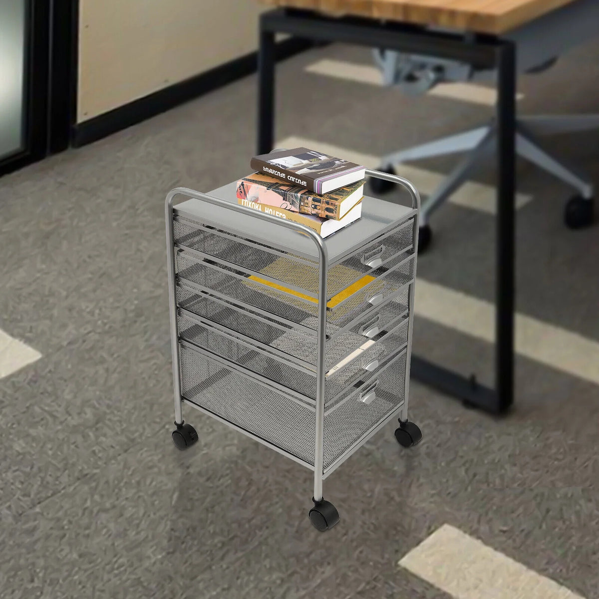 Rolling File Storage Cart with 5 Drawers J45357
