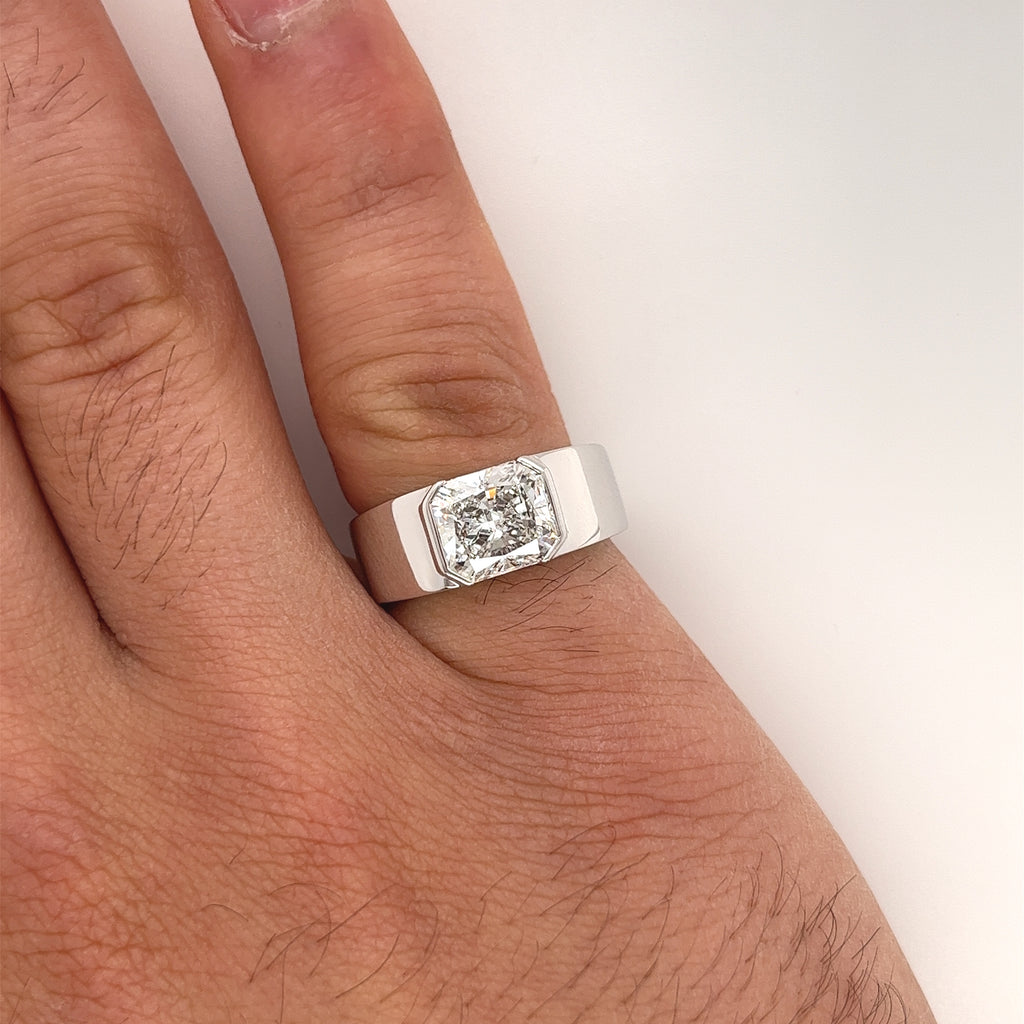 Radiant Cut Lab Grown Diamond Ring in 14K White Gold L873857