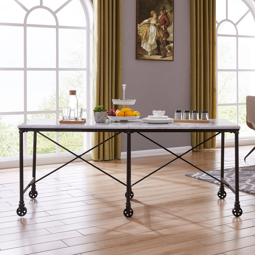 Black Metal 29-inch Kitchen Island Table Y8860