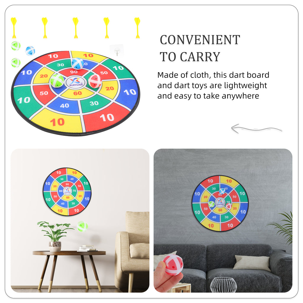 6pcs Sticky Ball and 6pcs Darts Safety Dart Board Toy G560845