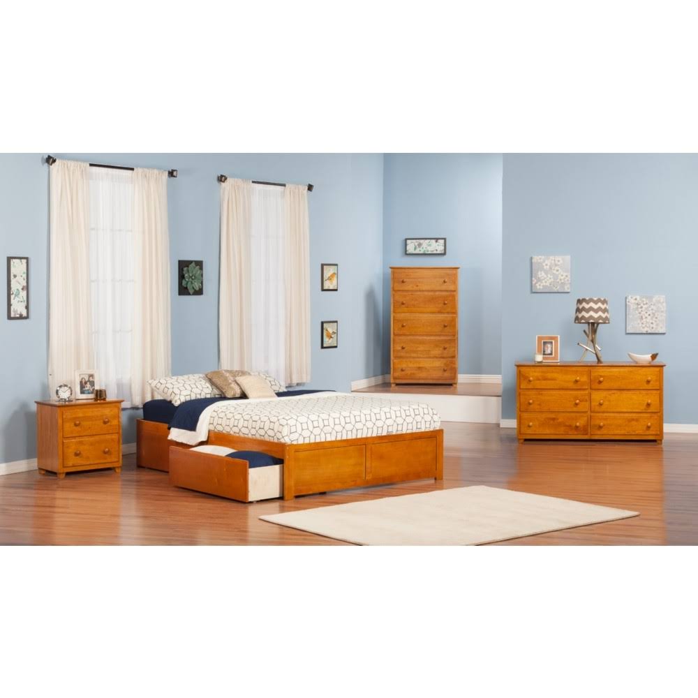 Queen Flat Panel Foot Board with 2 Bed Drawers V886184