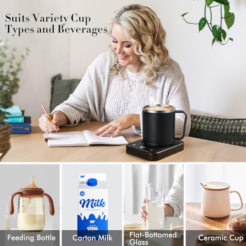 Black Electric Self Heating Coffee Mug with Auto Shut Off I480678