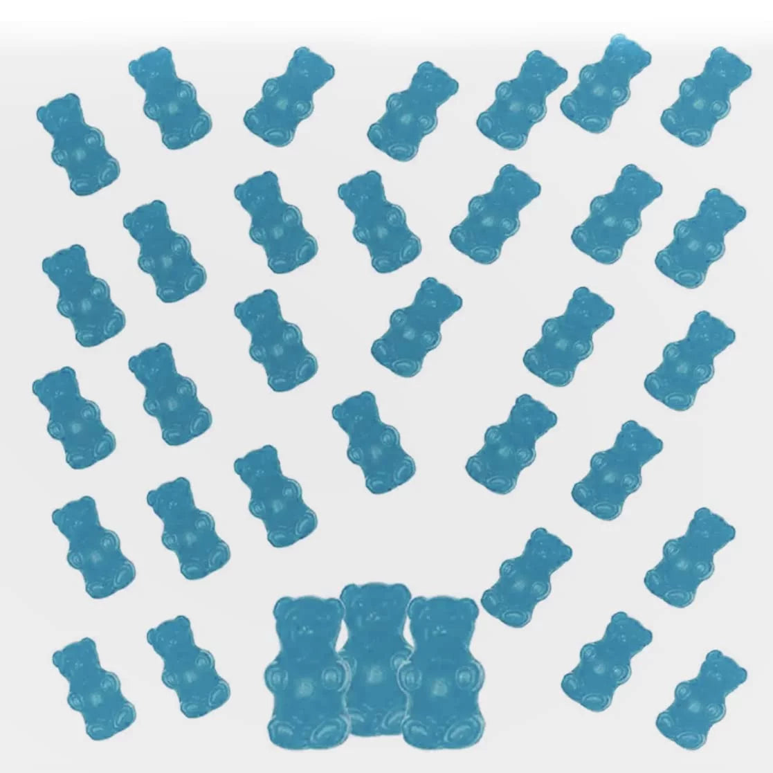 Blue Raspberry Gummi Bears Candy (1 Pound Bag) W212