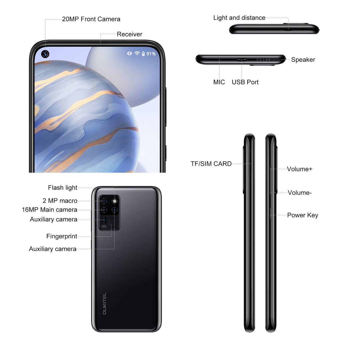 6.4 inch FHD+ 4GB 64GB 4G Smartphone X340