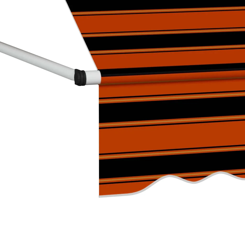 118.1" Manual Retractable Awning Orange and Brown O1195