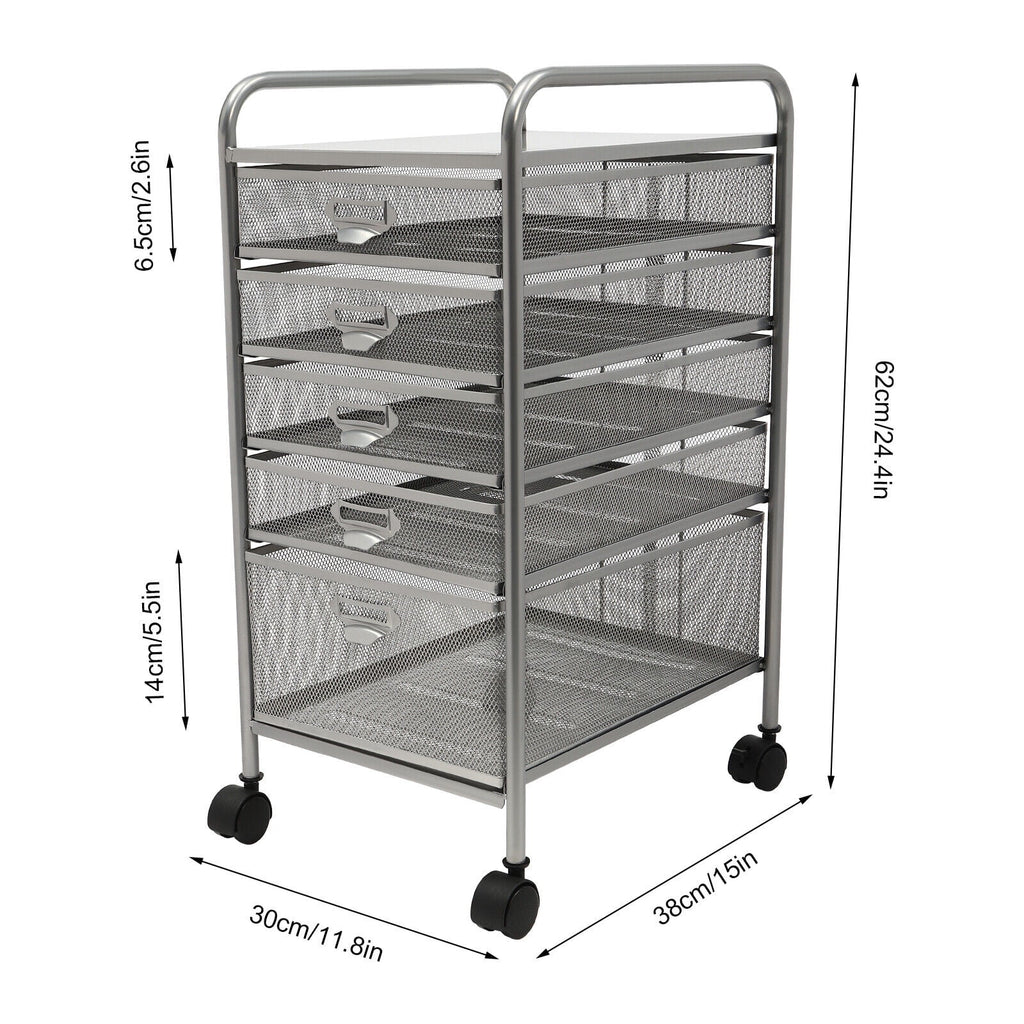 Rolling File Storage Cart with 5 Drawers J45357