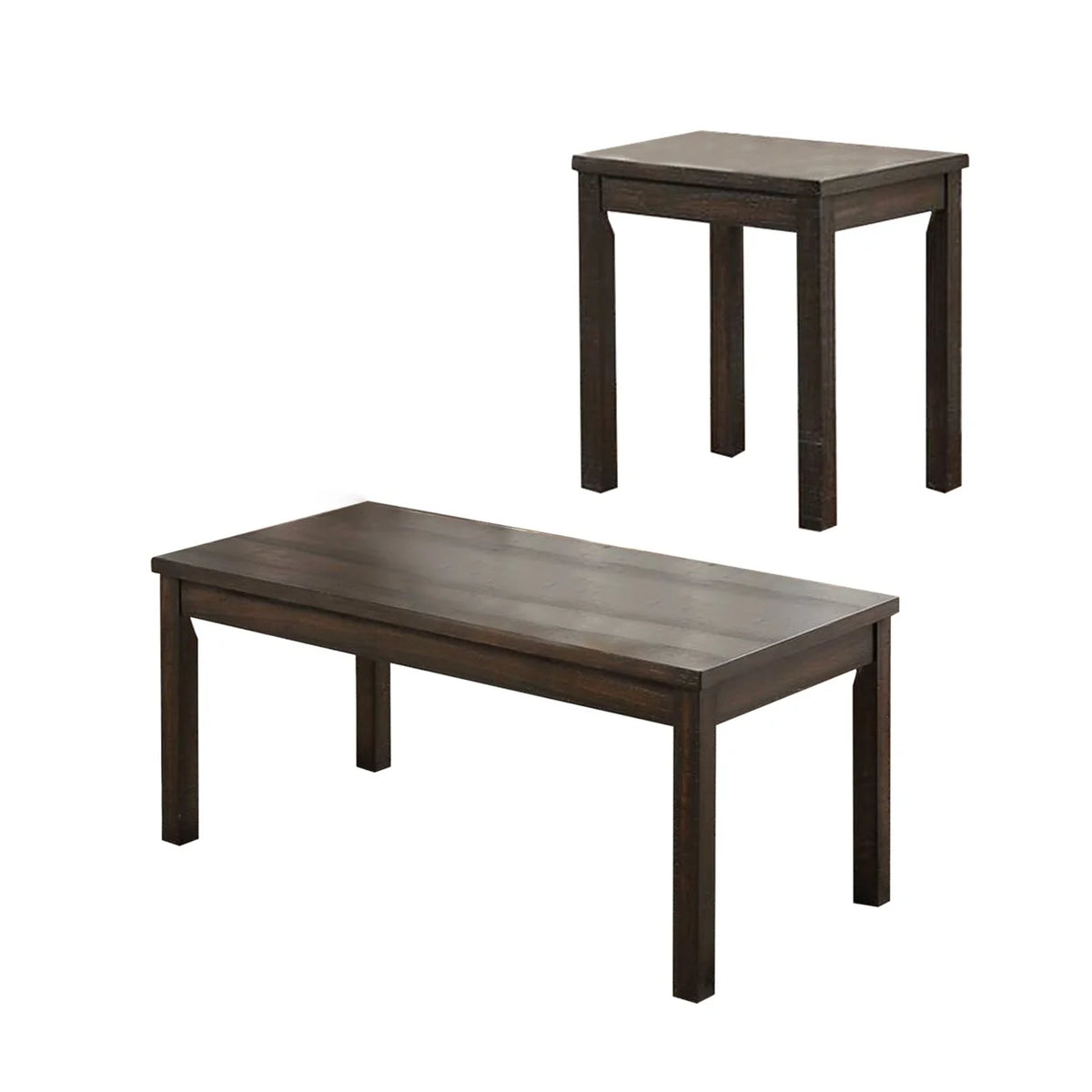 3 Piece Coffee Table and End Table Set Dark Brown G8282