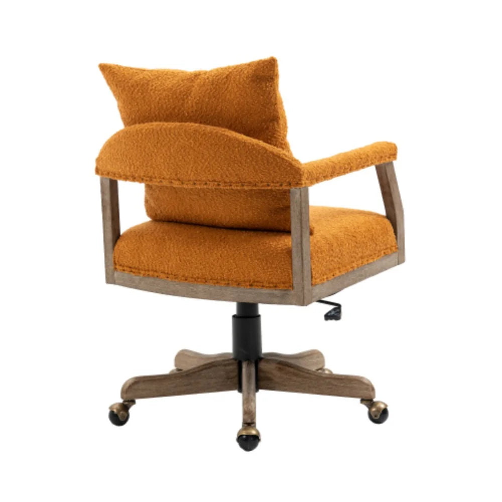 Orange Adjustable Swivel Fabric Office Chair V689531