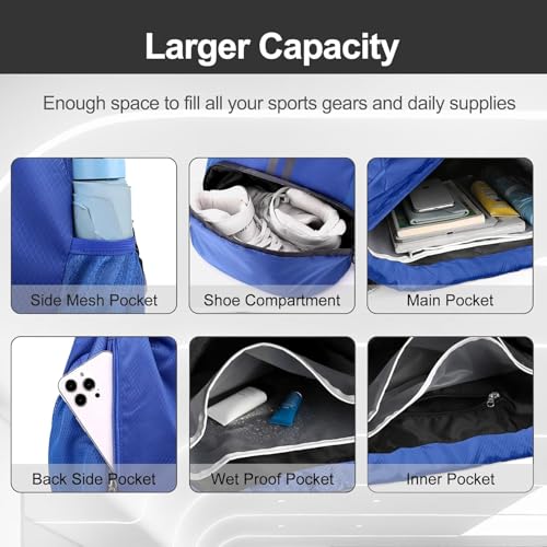 Drawstring Backpack with Shoes Compartment and Wet Proof Pocket S166