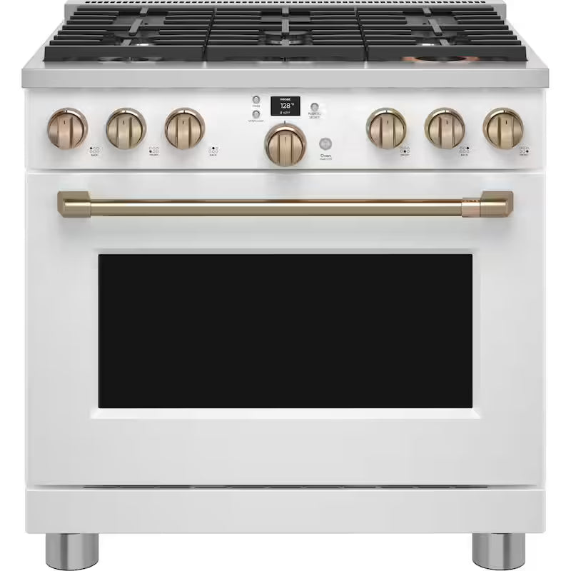 Matte White 6 Burner Dual Fuel Range W135