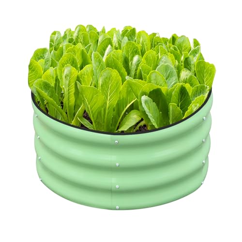 3 Pcs 2x2x1ft Round Galvanized Metal Raised Garden Bed A74348