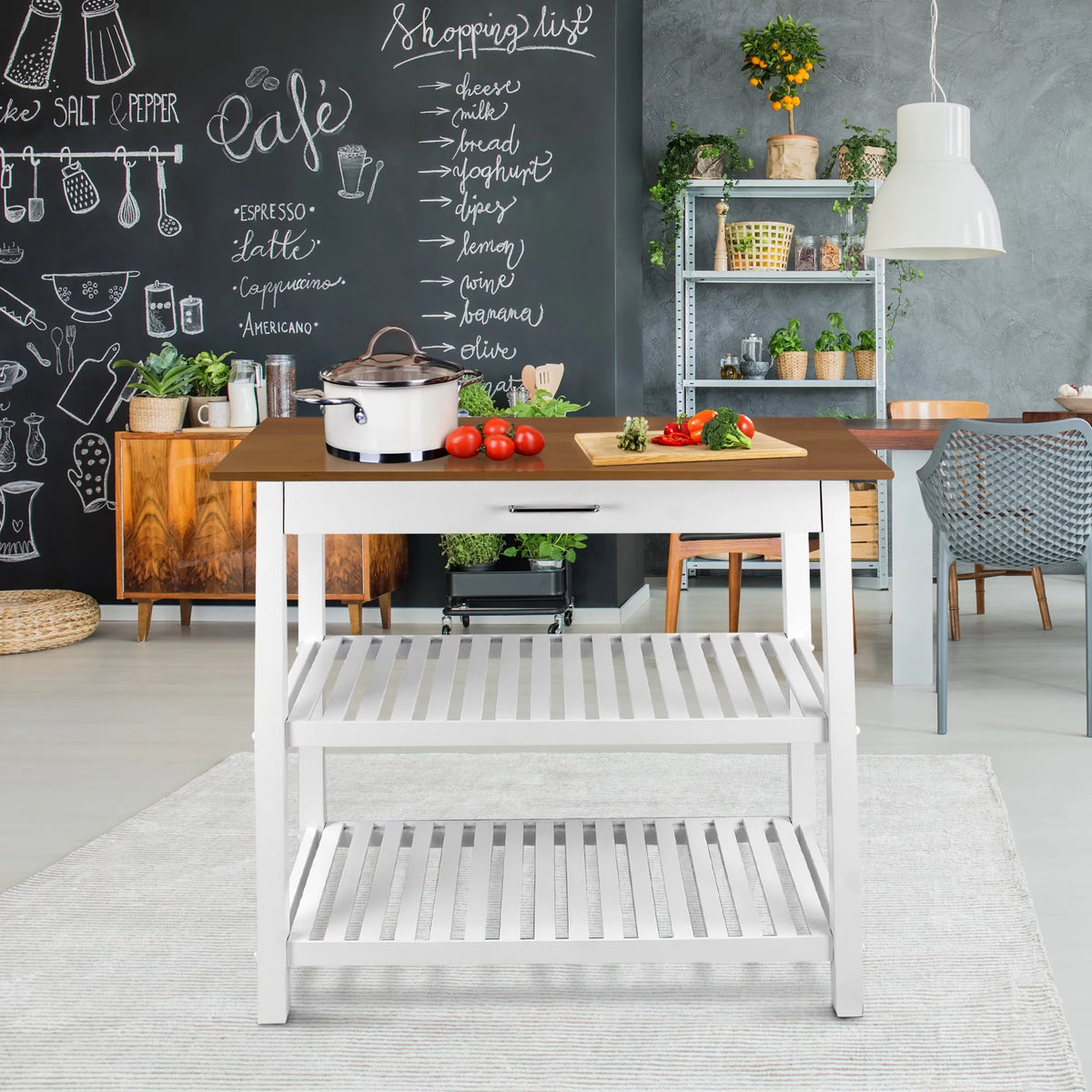 Kitchen Island with Solid American Cherry Top H120