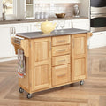 Stainless Steel Top Kitchen Cart with Breakfast Bar W959