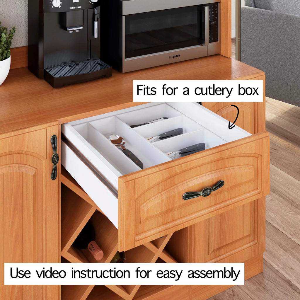 73 in. Brown MDF Pantry Kitchen Storage Cabinet B6124