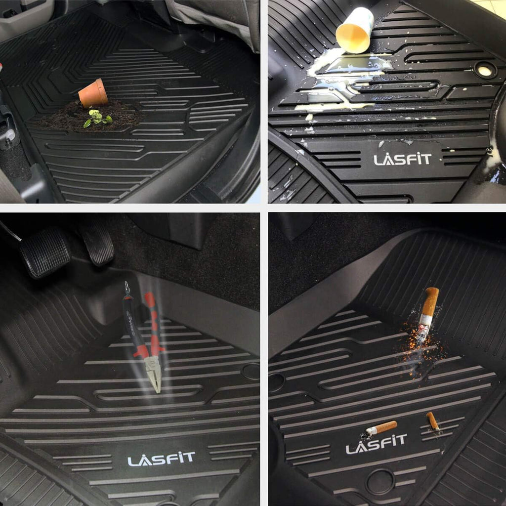 Black All Weather TPE Car Floor Liners Front and Rear Row Z114