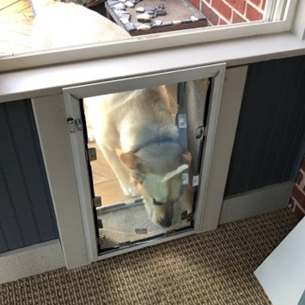 White Double Flap Pet Door for Walls L890