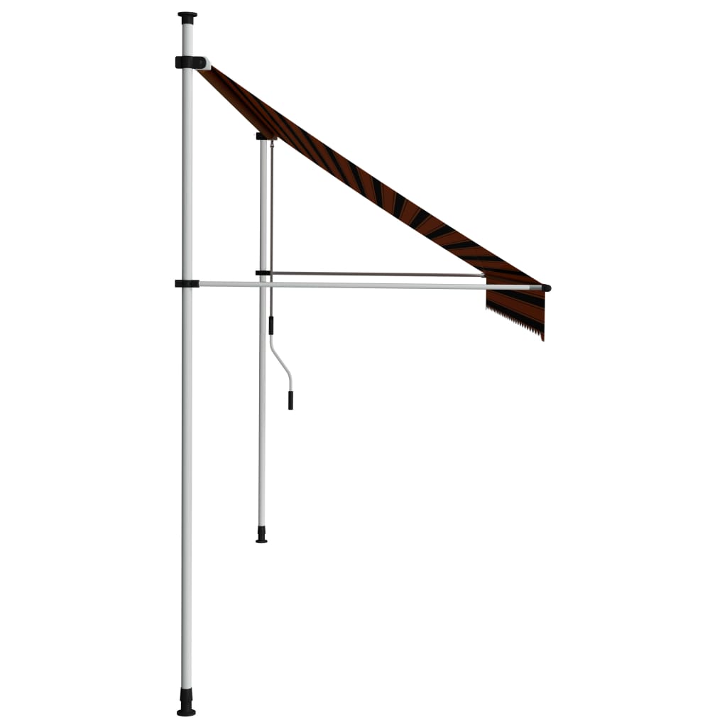 118.1" Manual Retractable Awning Orange and Brown O1195
