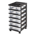 Medium Plastic Storage Cart, 6 Drawers, Black X2260