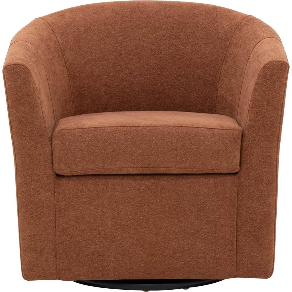 Orange Fabric Swivel Club Chair U31455