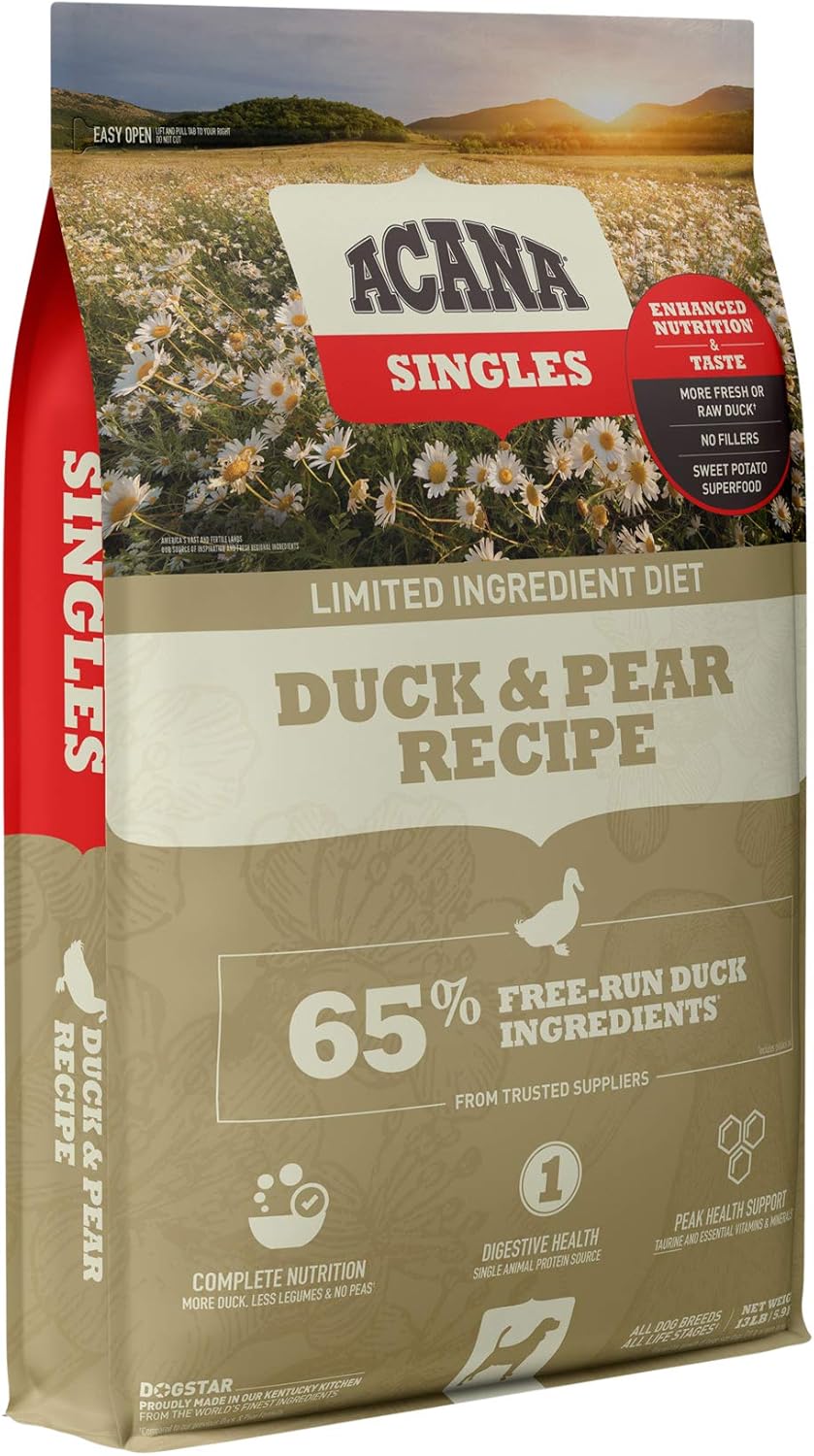 Grain-free High Protein Duck & Pear Dry Dog Food 13lb Pack of 2 K837272