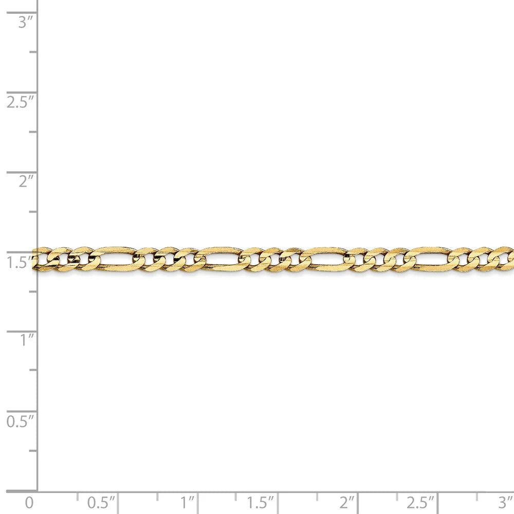 14kt Yellow Gold 4mm Open Figaro Chain 16 inch Lobster Clasp J53302